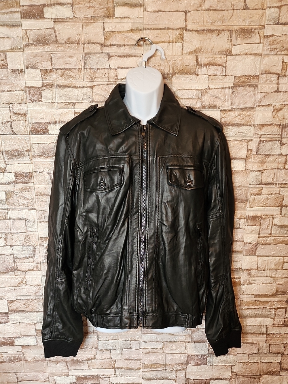 Diesel Vintage Full Zip Lamb Leather Jacket